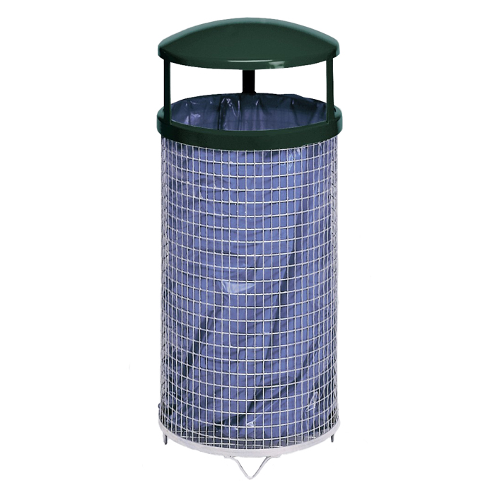 Modellbeispiel: Abfallbehälter -Cubo Arlo- 80 Liter mit Kopfteil in moosgrün (Art. 17725) (Müllsack nicht im Lieferumfang enthalten)