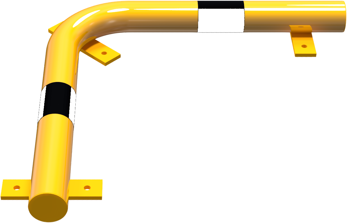 Eck-Rammschutzbalken 'Solid' aus Stahl Ø 76 mm, zum Aufdübeln