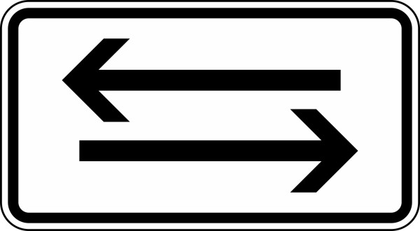 Verkehr in beide Richtungen, zwei gegengerichtete waagerechte Pfeile Nr. 1000-30