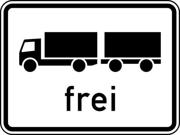 Modellbeispiel: VZ Nr. 1024-13 (Lastkraftwagen mit Anhänger frei)