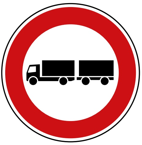 Modellbeispiel: VZ Nr. 257-57 (Verbot für Lastkraftwagen mit Anhänger)