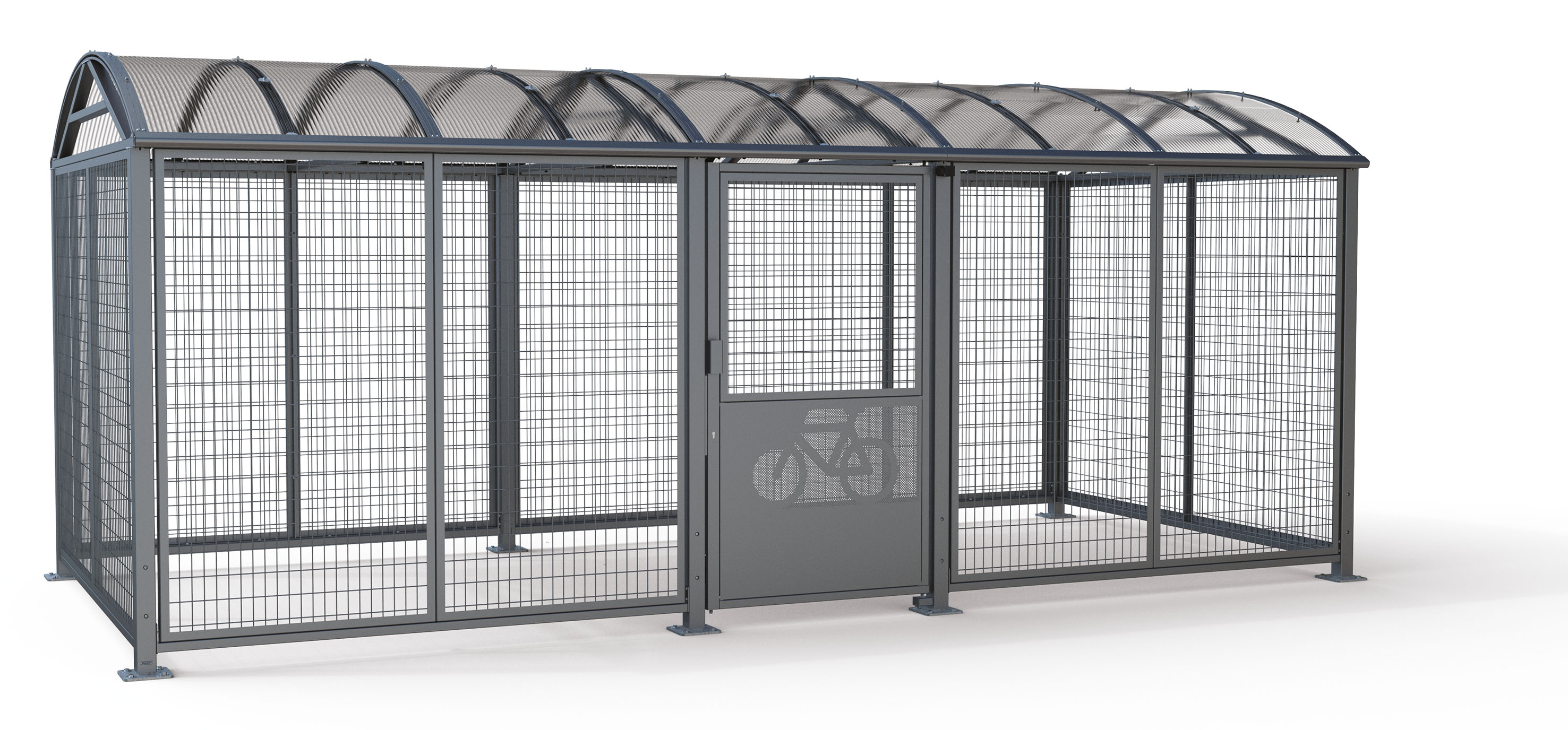 Fahrradüberdachung 'Salix Safe XL' abschließbar, RAL 9005 tiefschwarz