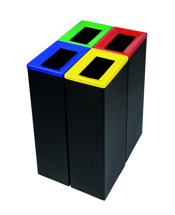Modellbeispiele: Recyclingbehälter -Pro 35- 42 Liter aus Stahl als Recyclingstation (Art. 38543, 38544, 38545, 38546)