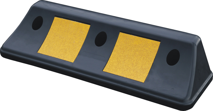 Parkhilfe/Radstop 'Ridge' aus Kunststoff, Länge 500 mm, Höhe 100 mm, schwarz/gelb