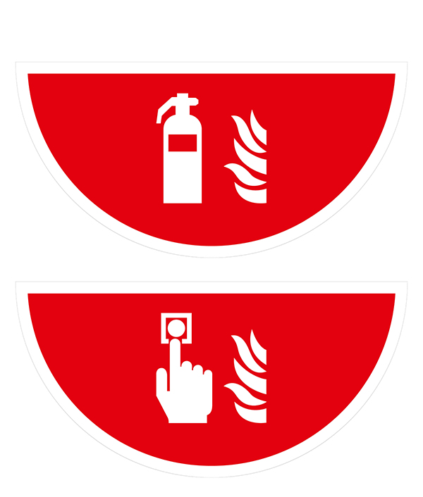 Boden-Sicherheitskennzeichen 'Brandschutz', Halbkreis