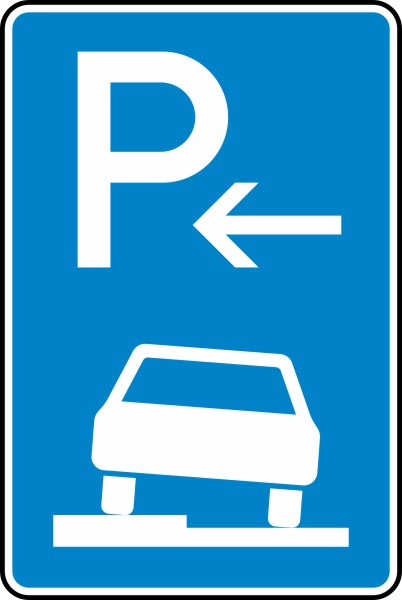 Modellbeispiel: VZ Nr. 315-52 Parken halb auf Gehwegen in Fahrtrichtung links (Ende)