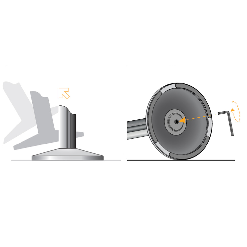 Technische Ansicht: Einfache Montage durch Inbusschraube