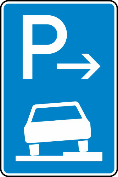 Parken auf Gehwegen halb in Fahrtrichtung rechts (Ende) Nr. 315-57