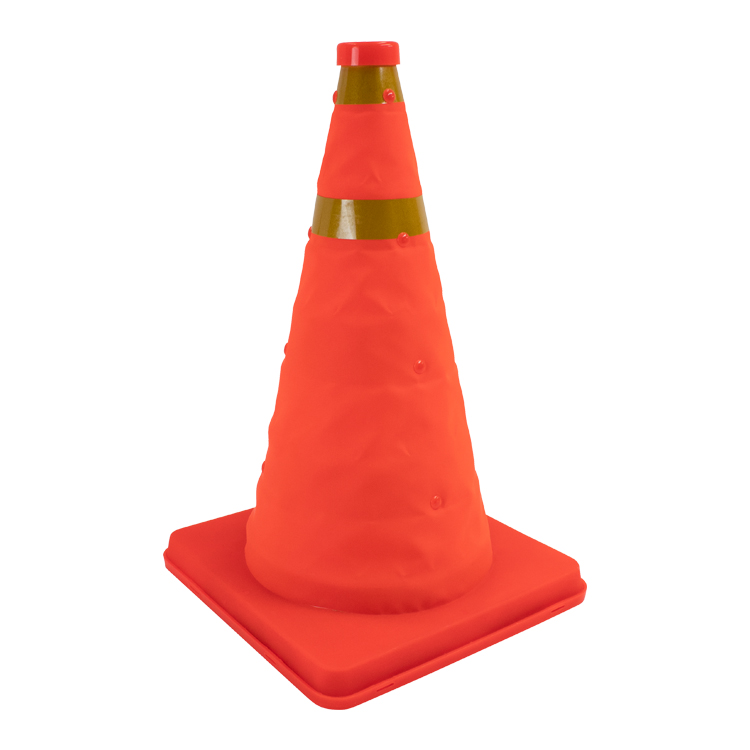 Faltleitkegel 'Cone', Höhe 400 mm, mit integriertem Blinklicht, orange-gelb