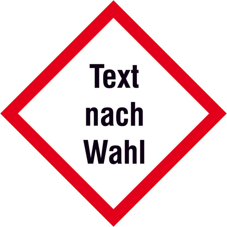Modellbeispiel: GHS-Gefahrstoffschild mit Text nach Wahl  (Art. 39.0051)