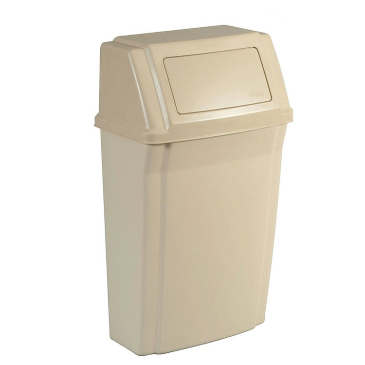 Abfallbehälter 'Slim Jim' Rubbermaid 56,8 Liter aus PP, Wandmontage