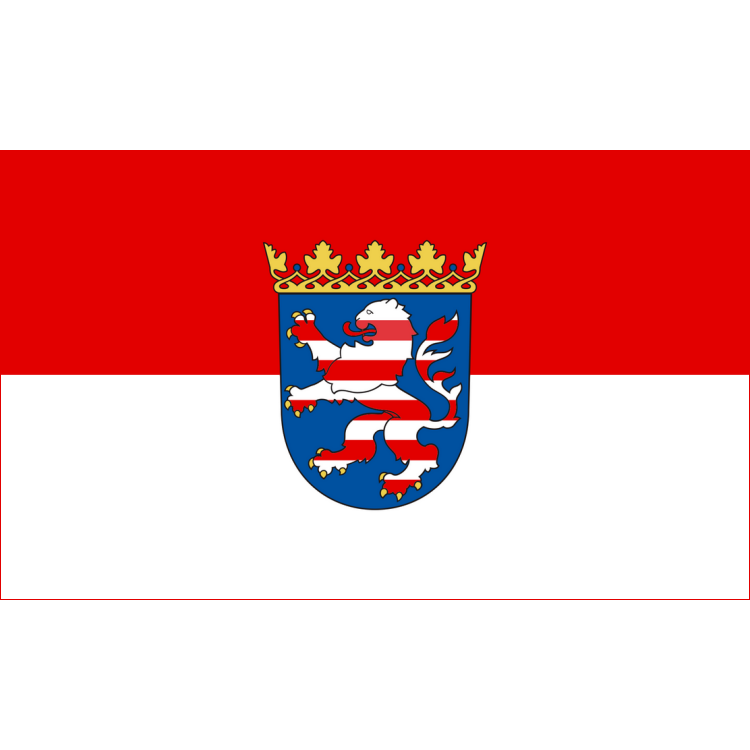 Landesdienstflagge Hessen (mit Wappen)