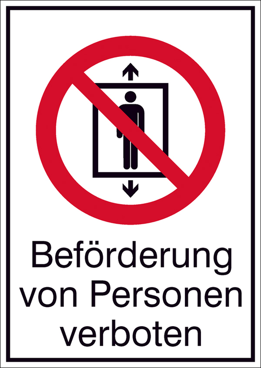 Modellbeispiel: Kombischild Beförderung von Personen verboten (Art. 21.a6160)