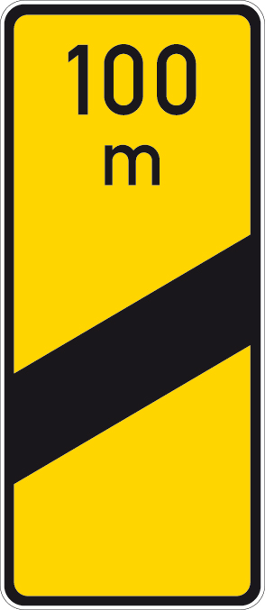 Modellbeispiel: VZ Nr. 450-53 (Ankündigungsbake, einstreifig, gelb)