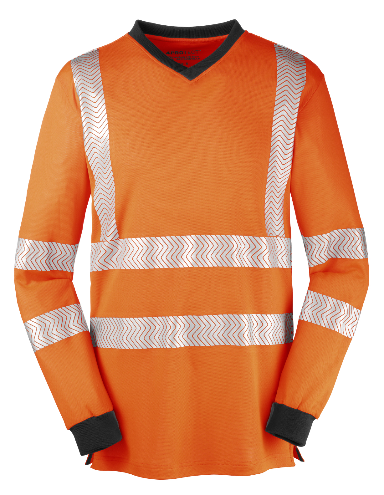4PROTECT® Warnschutz-Langarm-Shirt JACKSONVILLE, 5XL, leuchtgelb/grau