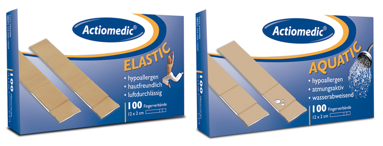 Fingerverbände Actiomedic® 'Elastic', und 'Aquatic'