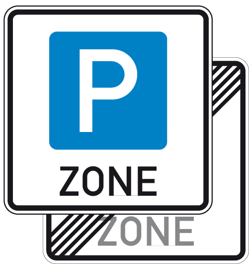 Modellbeispiel: VZ Nr. 314.1-40 Parkraumbewirtschaftungszone doppelseitig