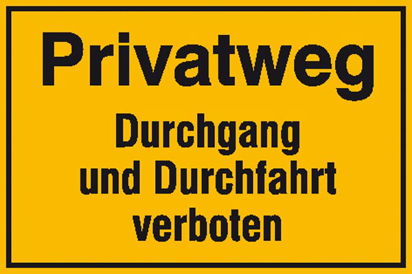 Modellbeispiel: Hinweisschild Privatweg Durchgang und Durchfahrt verboten (Art. 11.5294)