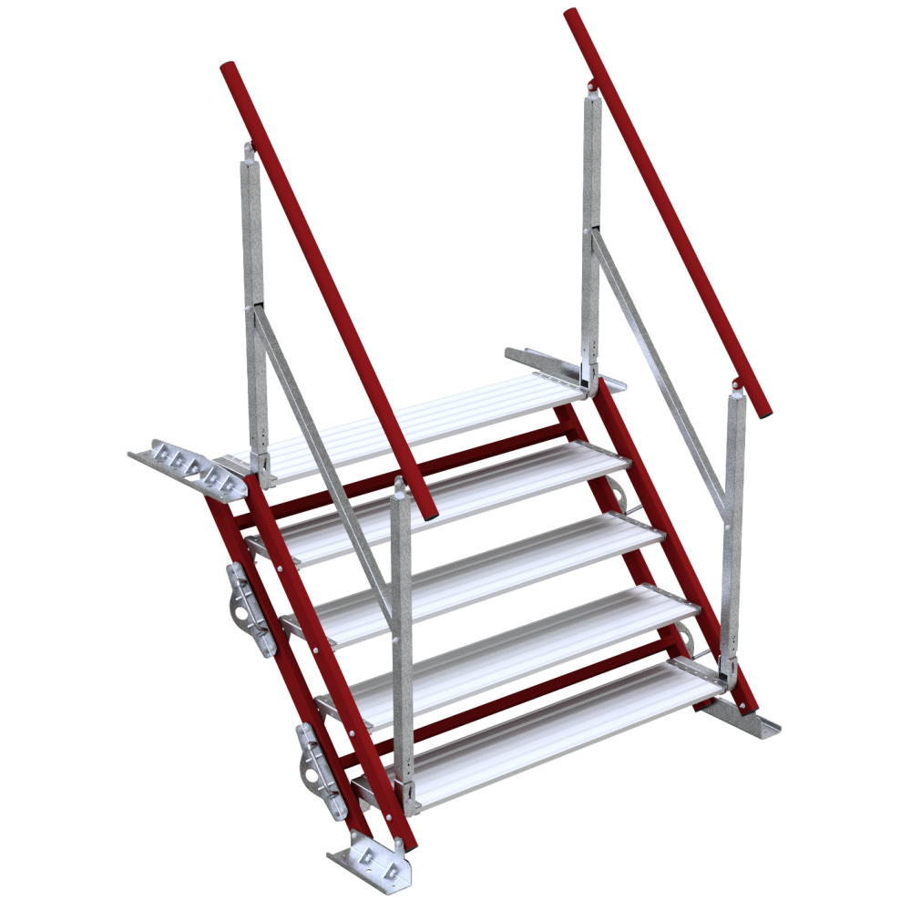 Bautreppe, Breite 1200 mm, einklappbar, 5 Stufen