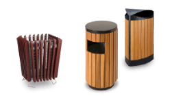 Abfallbehälter aus Holz