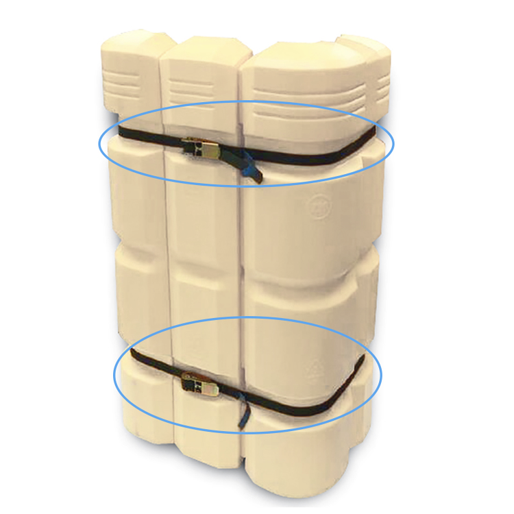 Anwendungsbeispiel: Spanngurt für Säulenanfahrschutz -Mountain- (Art. 37044 - Anfahrschutz nicht im Lieferumfang enthalten)
