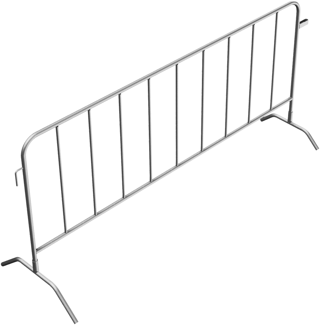 Absperrgitter Typ L 'Fence' aus Stahl, Länge 2500 mm, mit angeschweißten Füßen