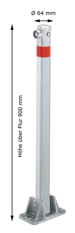 Absperrpfosten 'Steel Line' Ø 64 mm, in 2 Richtungen umlegbar