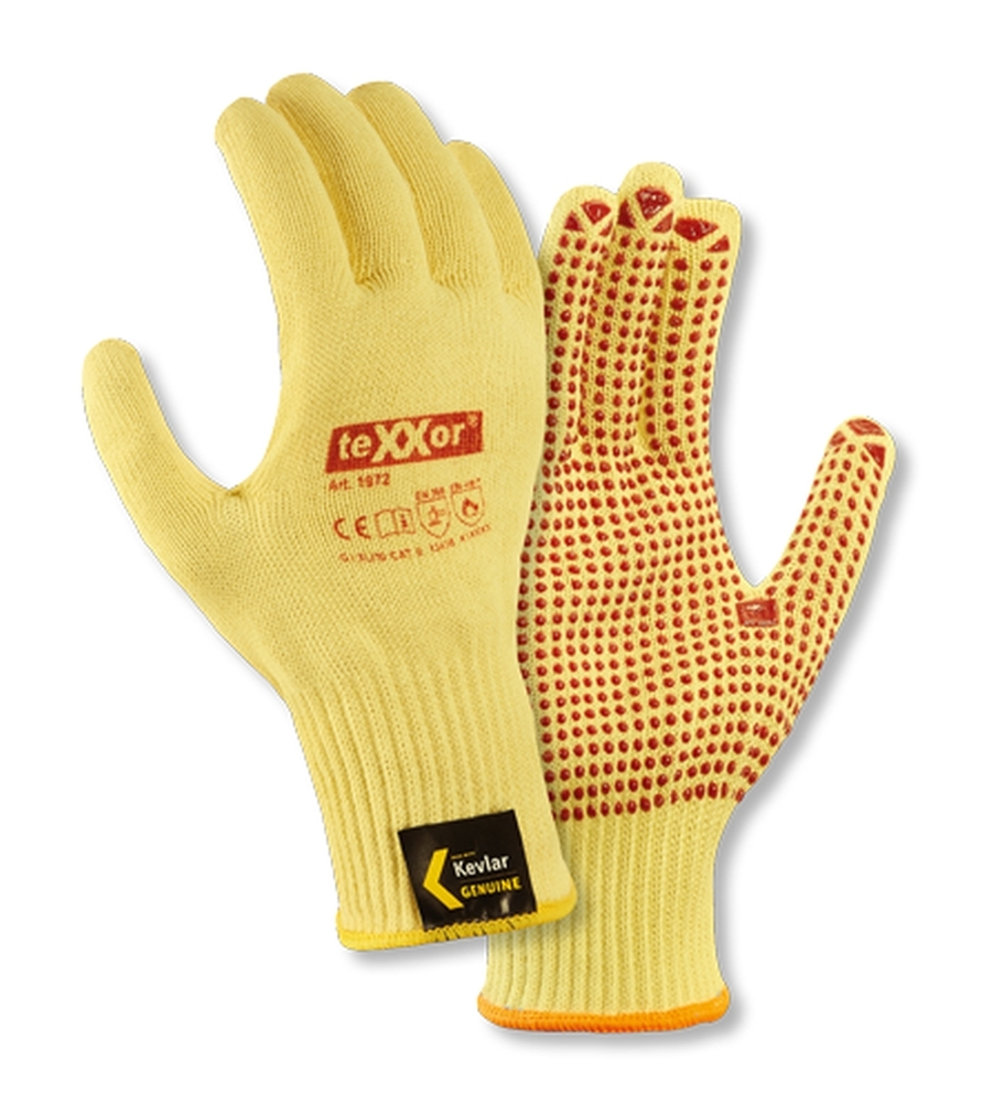 teXXor® Mittelstrick-Handschuhe 'ARAMID mit Noppen', 9 