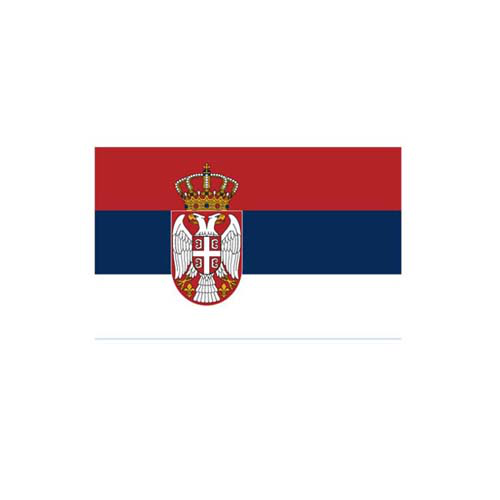 Länderflagge Serbien (mit Wappen)