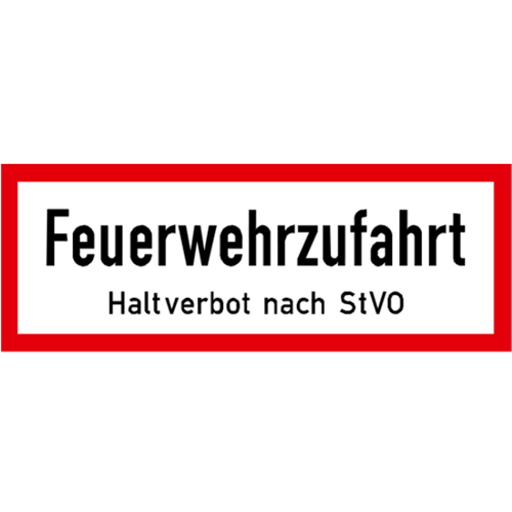 Hinweisschild, Feuerwehrzufahrt Haltverbot nach StVO