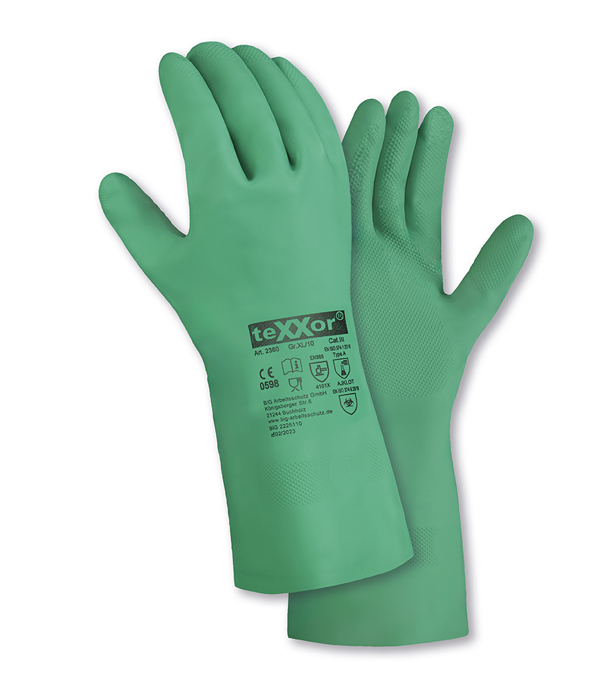 teXXor® Chemikalienschutz-Handschuhe 'NITRIL', grün, 8 