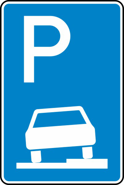 Parken auf Gehwegen halb in Fahrtrichtung rechts Nr. 315-55