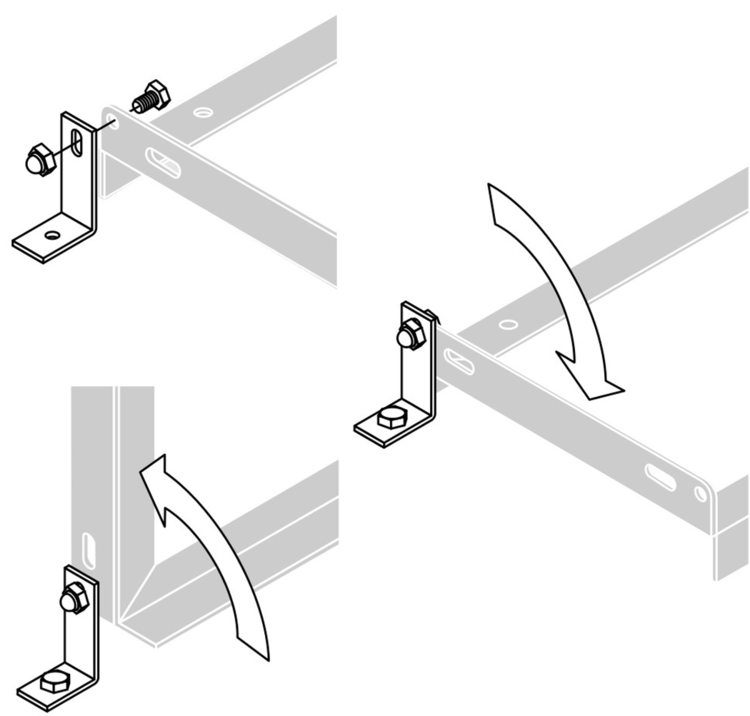 Technische Zeichnung: Bodenmontage-Winkel (2er-Set) (Art. 425001)