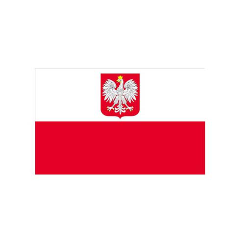 Länderflagge Polen (mit Wappen)