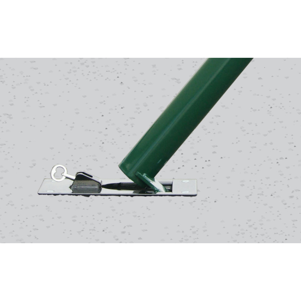 Anwendungsbeispiel: Einpressschlüssel zwingt Benutzer den Pfosten zu schließen um den Schlüssel abziehen zu können