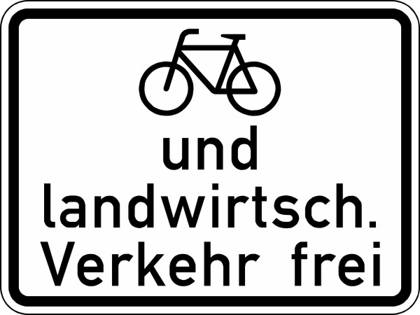 Radfahrer und landwirtschaftlicher Verkehr frei Nr. 2211