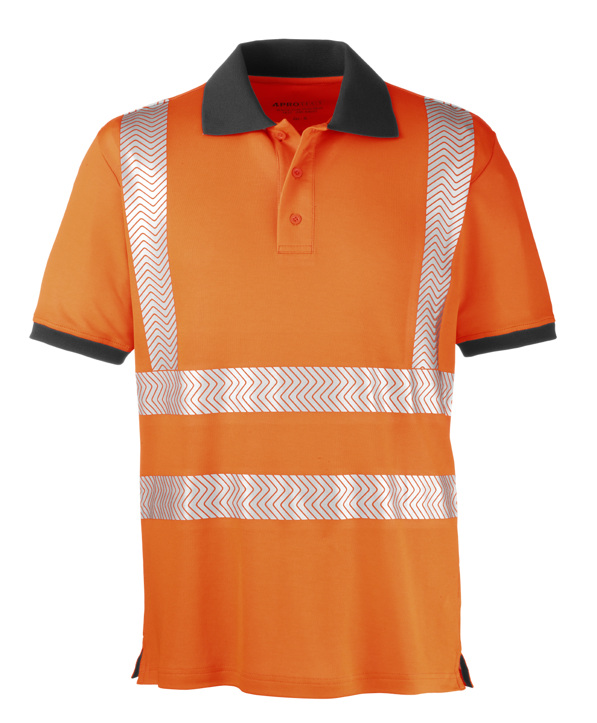4PROTECT® Warnschutz-Poloshirt ORLANDO, 3XL, leuchtgelb/grau