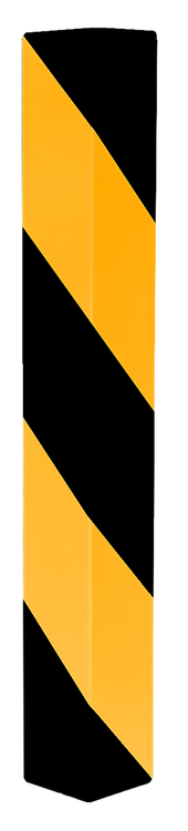 Modellbeispiel: Kantenschutzwinkel aus Aluminiumblech, gelb/schwarz, rechtsweisend (Art. 4317rbg)