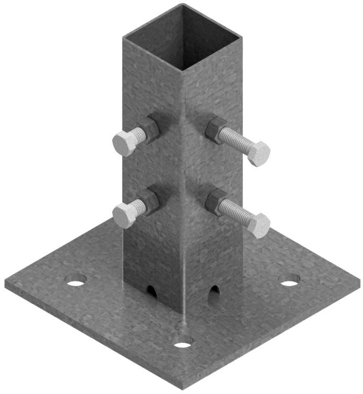 Modellbeispiel: Adapterplatte für Beton-Aufstellvorrichtung (Art. 3f120-1)