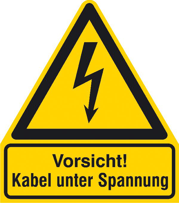 Modellbeispiel: Elektrokennzeichnung, Vorsicht! Kabel unter Spannung (Art.-Nr. 11.1434)