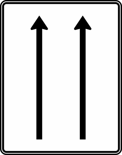 Modellbeispiel: VZ Nr. 521-30 Fahrstreifentafel ohne Gegenverkehr, 2-streifig in Fahrtrichtung