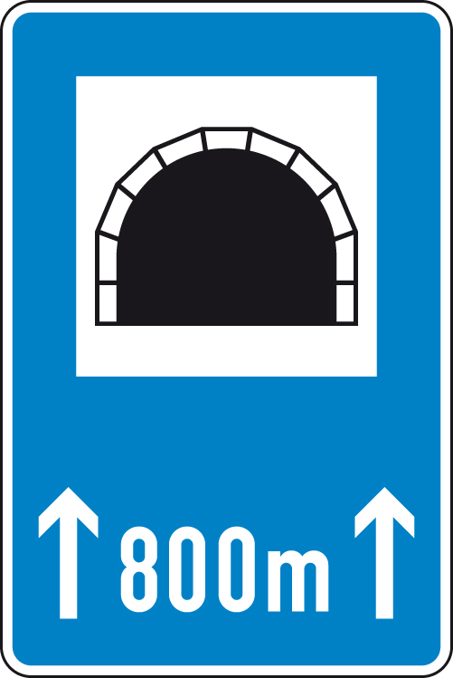 Modellbeispiel: VZ Nr. 327-50 (Tunnel mit Längenangabe in m)