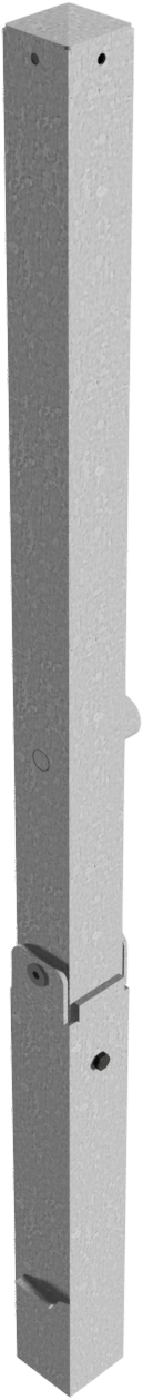 Absperrpfosten 'Bollard' 70 x 70 mm, umlegbar mit Hebe- und Kippmechanik