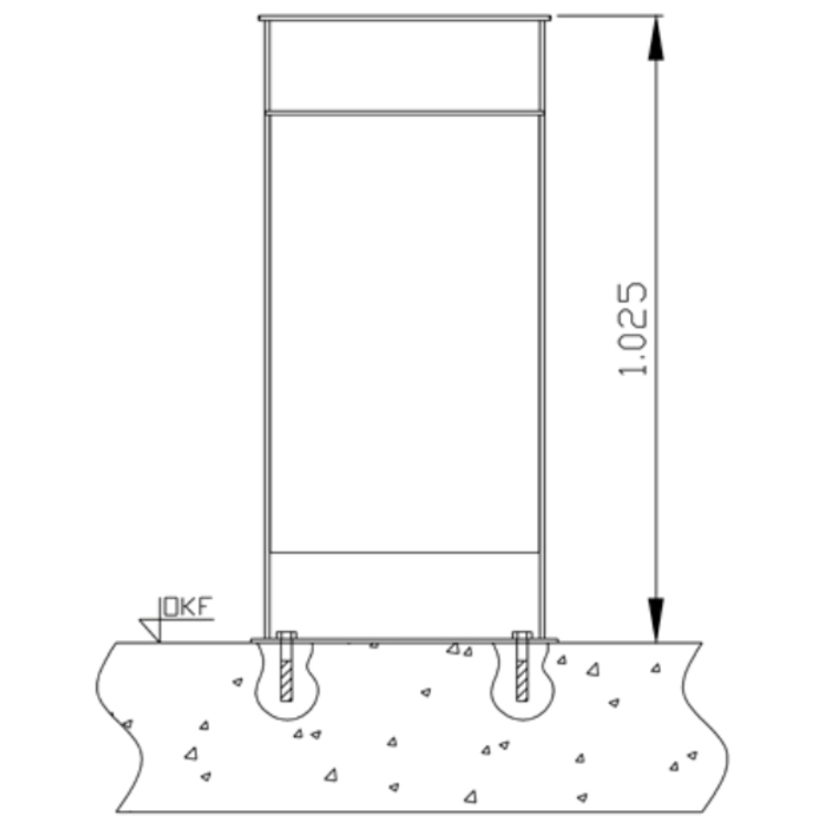 Technische Ansicht: Montagesatz Typ 7 Bodenbefestigung (Art. 10312)