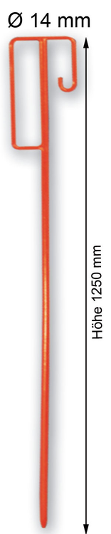 Laterneneisen, UVV-Bügel, Rundstahl ca. Ø 12 mm, rot lackiert