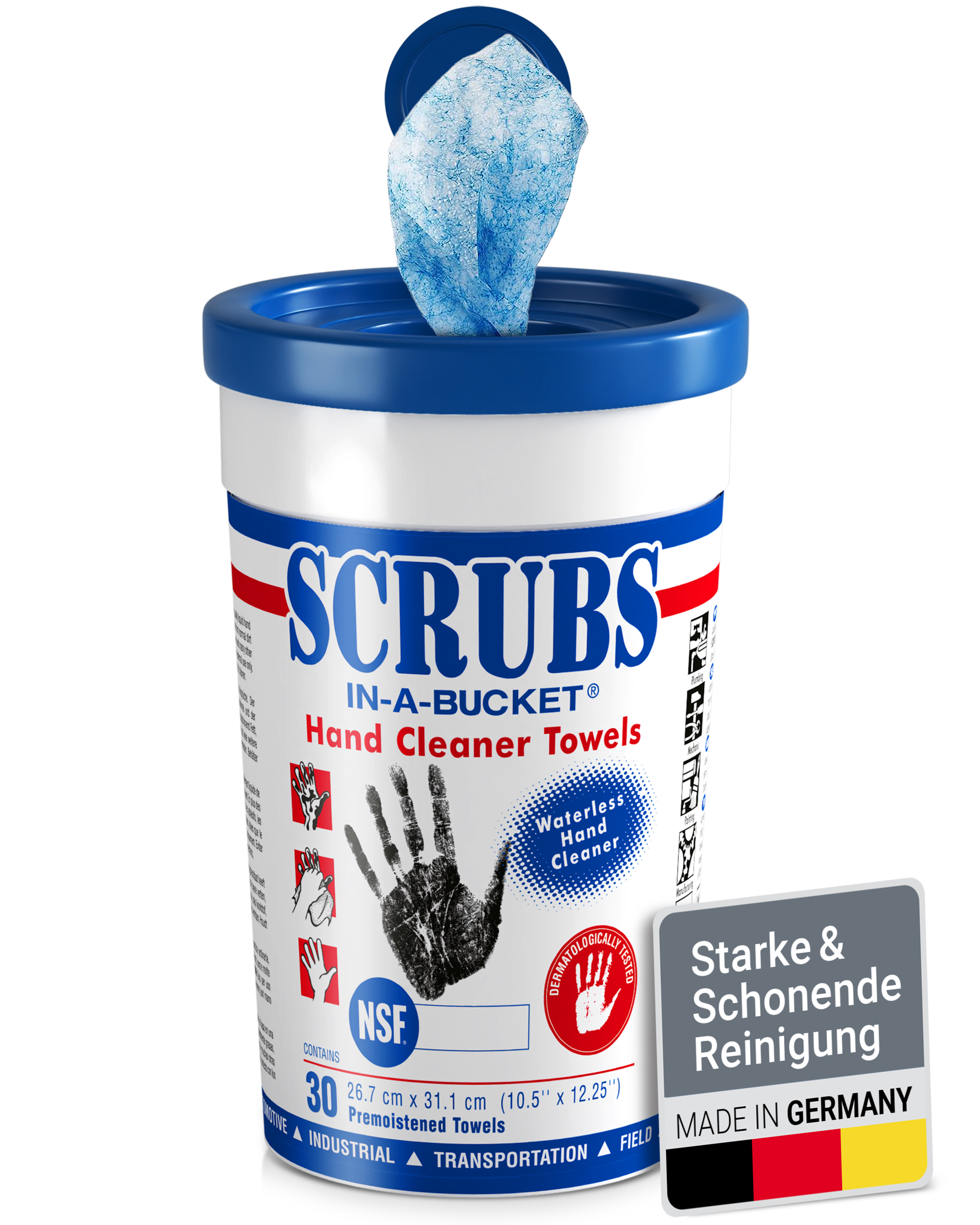 SCRUBS Reinigungstücher, für Hände, Maschinen und Werkzeuge 'Count Container', 30er Behälter