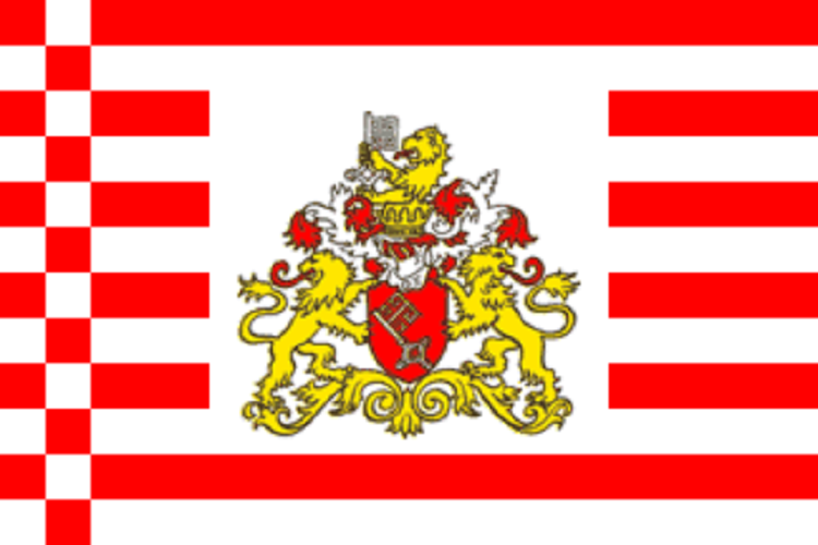 Senatsflagge Bremen (mit Wappen)