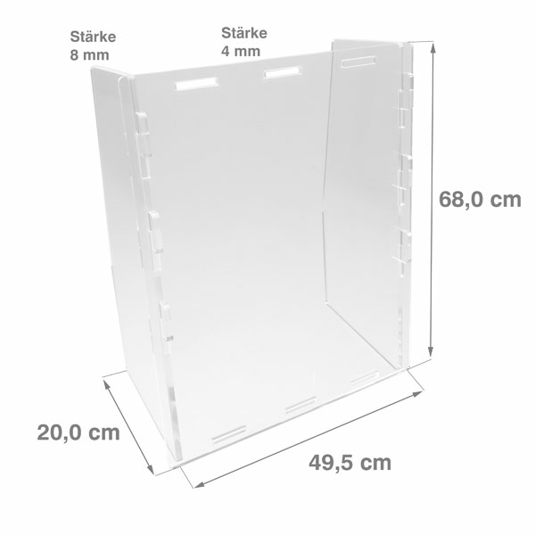 Hygiene-Trennwand 'ECO Variable' aus Acrylglas, intelligentes Stecksystem, 3 mögliche Optionen
