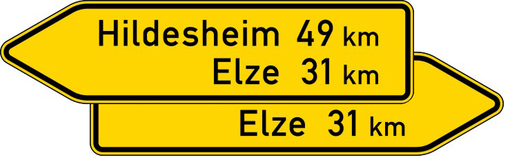 Verkehrszeichen StVO, Pfeilwegweiser sonst. Straßen, doppels. 350mm (Nr. 418-40)