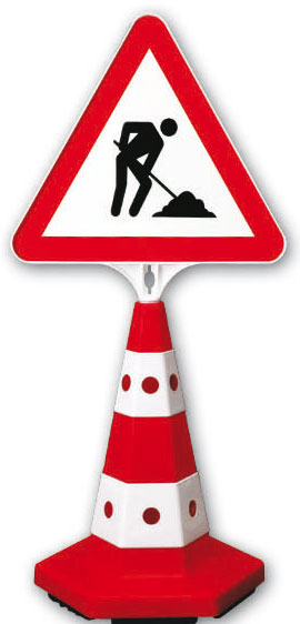Schild mit Verkehrszeichen